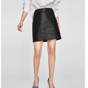 Zara Faux Leather Mini Skirt